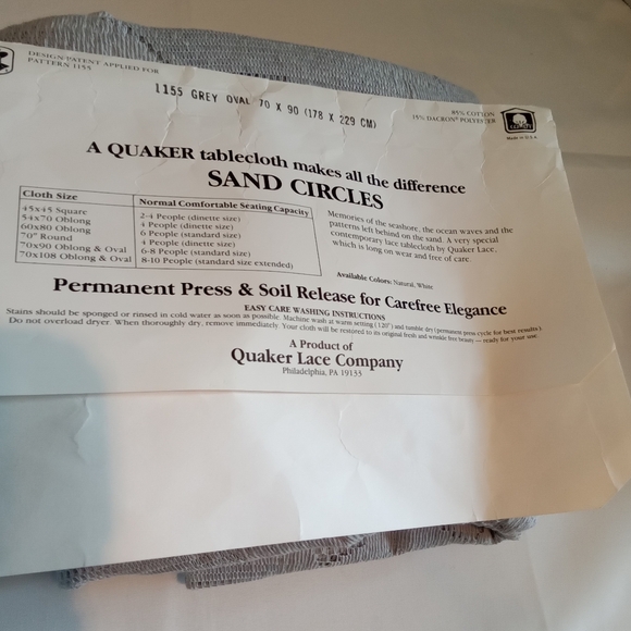 Quaker Tablecloth, - Picture 2 of 2